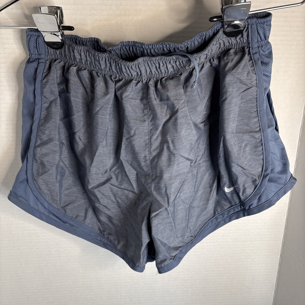 Nike Running Shorts Womens Large Blue Cobalt Gym Track Dri Fit Nylon Lined 3"